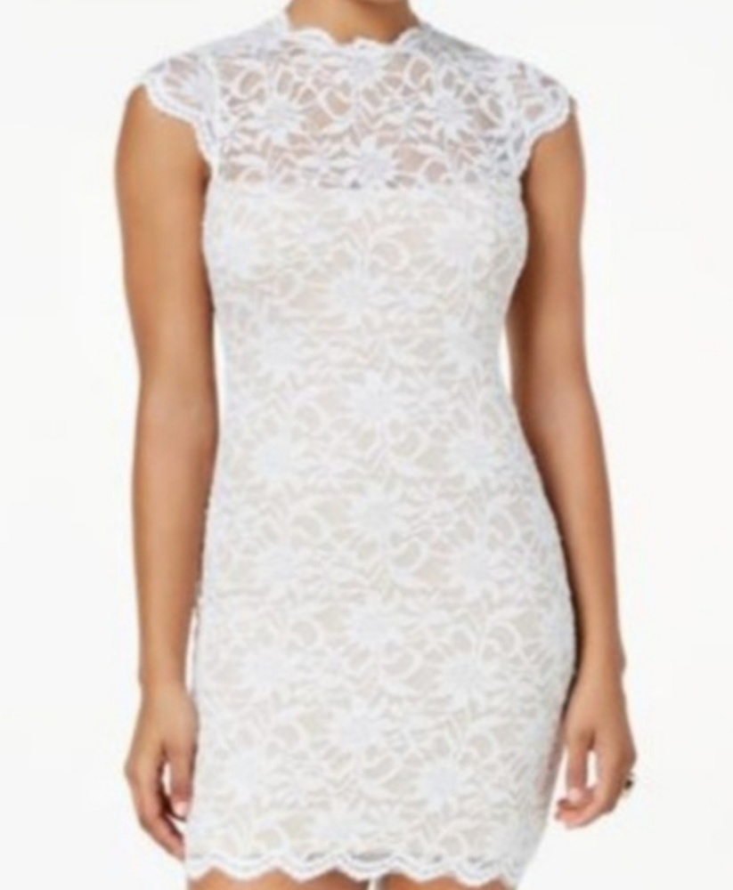 Jump Apparel Juniors Lace Ivory/Nude L